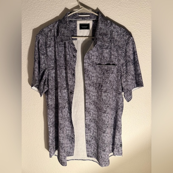 7 Diamonds Charcoal Patterned Casual Shirt Men’s Size Large - Picture 8 of 9